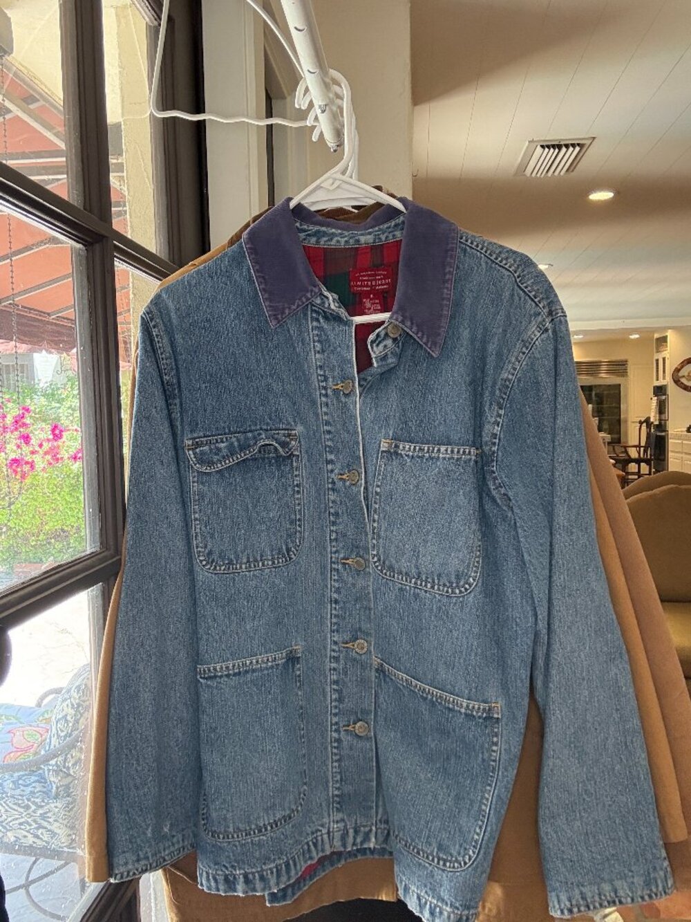 Vintage The Limited Jeans Plaid Lined Denim Jacket Medium